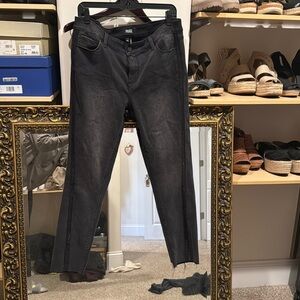 Paige grey jeans with shimmer detail down leg and split at ankle